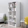 Hexa Engineered Wood Bookshelf Multipurpose Storage Rack in Frosty White Colour