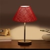 Devansh Maroon Jute Table Lamp With G Natural Wood Base & Steel Pipe (10X16.25 Inches)-36