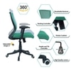 Ebeaony Mid Back Ergonomic Chair in Dark Green Colour