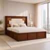 Nayra Solid Wood Comfort King Bed Hydraulic Storage Provincial Teak Finish Mattress 72 x 78 Inches