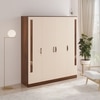 BLUEWUD Andrie Engineered Wood 4 Door Wardrobe/Clothes Storage Rack Organizer Almirah Cupboard with Hanger Rod Drawers and Shelves for Bedroom Home Furniture (Brown Maple & Beige)