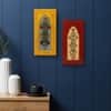 Desert Art MDF Handpainted Red and Yellow Wall Hanging Frame Set of 2