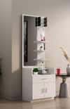 Hexa Red Engineered Wood Dressing Table in Frosty White Colour