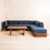 Anish Solid Wood Modular L Shape Sofa in Brown Colour