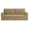 Baruna 3 Seater Velvet Pull Out Sofa Cum Bed with Storage In Beige Color