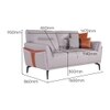 Jonas 2 Seater Leatherette Sole in Oyster Grey Colour