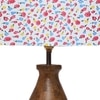 Devansh Multicolor Cotton Table Lamp With  Wood Natural Base (7X13 Inches)-16