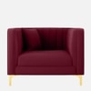 Texude Velvet 1 Seater Sofa in Maroon Colour
