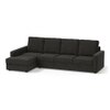 Apollo Sofa (Colour : Graphite Grey, Cushion : Soft, Back Type : High Back, Seating Capacity : Left Aligned 3 Seater + Left Aligned Chaise + Ottoman)