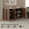 Dorian Engineered Wood Sideboard With Ceramic Top In Walnut High Gloss Finish