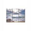 Truss Pcs White Blue Ocean Sunrise Printed Framed Canvas Wall Prints Set of 3 Multicolor Matte