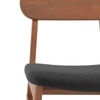 Lunar Solid Wood Dining Chair Set of 2 In Honey Finish With Urban Grey Fabric Colour