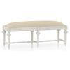Lucine Upholstered Solid Wood Bench In White Finish With Macadamia Brown Hopsack Weave Fabric Colour