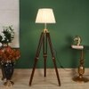 Aubre Off White Cotton & Silk Mix Shade Floor Lamp