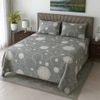 Grey Geometrical 400 TC Cotton Flat Super King Size Bedsheet With 2 Pilllow Covers  Threads