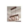 Symmetric Brown Solid Wood Cluster Hanging Light