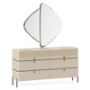 Naomi Dresser With Mirror In High Gloss Beige Finish