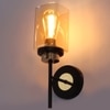 Eliante Modern Wall Lights Mild Steel & Glass Material Black, Gold & Champaign Finish