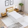 Hexa Engineered Wood Modern Single Bed With Headboard With Storage In Frosty White And Giant Wood