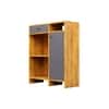 Hexa Red Multipurpose Storage Cabinet With 1 Drawer 1 Door in Giant Wood And Slate Grey Colour