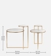 Dual Metal Side Table in Gold Colour