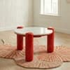 Vortex Marble Coffee Table In Red Pu Finish