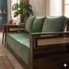 Lumber Solid Wood Sofa Set in Walnut