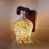 Devansh Solid Wood Electric Wall Light in Brown Colour with Multi Shade Count of 1 Light