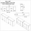 6 Doors Modular Wall Mounted Kitchen Cabinet With Adjustable Shelf In Aisan Walnut Finish