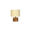 Conrad off-white cotton table lamp with Natural Wood Base