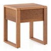 Linnea Solid Wood Side Table in Amber Walnut Finish