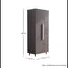 Hexa Red Wooden 2 Door Wardrobe with Drawer and Hanging Space in Slate Grey Colour