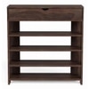 Meridian Solid Wood Shoe Rack in Walnut Finish