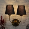 Devansh Metal Electric Wall Light in Gold Colour with Black Shade Count of 2 Lights