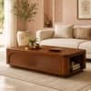 Oakley Sheesham Wood Sunburst Coffee Table in Walnut Finish