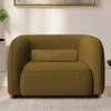 Zenol Boucle Fabric 1 Seater Sofa In Yellow