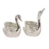 Swan Tealight Holder Set In Silver Colour