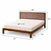 Luxe Solid Wood Queen  Size Upholstered Bed Without Storage (Provincial Teak Finish, Brown Colour)