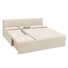 Marteen 2 Seater Velvet Pull Out Sofa Cum Bed in Cream Color With Storage