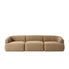 Zenliving Wood 3 Seater With Upholstery Non Storage Sofa In Brown Colour