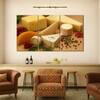 Truss Beige Cream Coloured Pieces Savory Cheeses Canvas Canvas Wall Prints Set of 3 Multicolor Matte