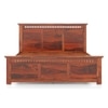 Fidora Solid Wood Queen Size Bed Without Storage (Honey Finish)
