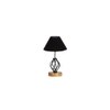 Elaina Black cotton Table lamp with Wood & Iron Base
