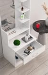 Hexa Red Wooden Dressing Table in Frosty White Colour