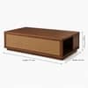 Liora Sheesham Wood and Cane Rectangular Coffee Table in Walnut Finish