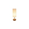 Nellie White Natural Fiber Shade Table Lamp with Natural Wooden Base
