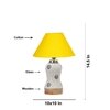 Devansh Conical Yellow Cotton Shade Lamp With Wood & Mosaic Glass Base For Decoration/Office/Home/Gifting/Study For Decoration/Office/Home/Gifting/Study -(10X10X14.5) Inches -A