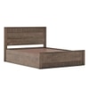 Toledo Solid Wood King Size Hydraulic Storage Bed In Danish Walnut Finish