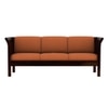 Haveli 3 Seater Wooden Sofa (Orange Colour, Walnut Finish)