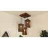 Trikona Brown Solid Wood Cluster Hanging Light